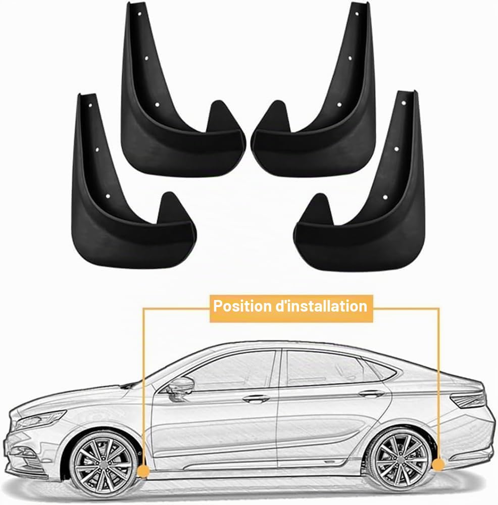 4 Bavettes Protection Auto pour Citroën Jumper (2010-2025) – Garde-Boue TPE Haute Résistance, Kit Complet Avant & Arrière, Anti-Boue & Anti-Sable – Protection Carrosserie Hiver (Citroën Noir)