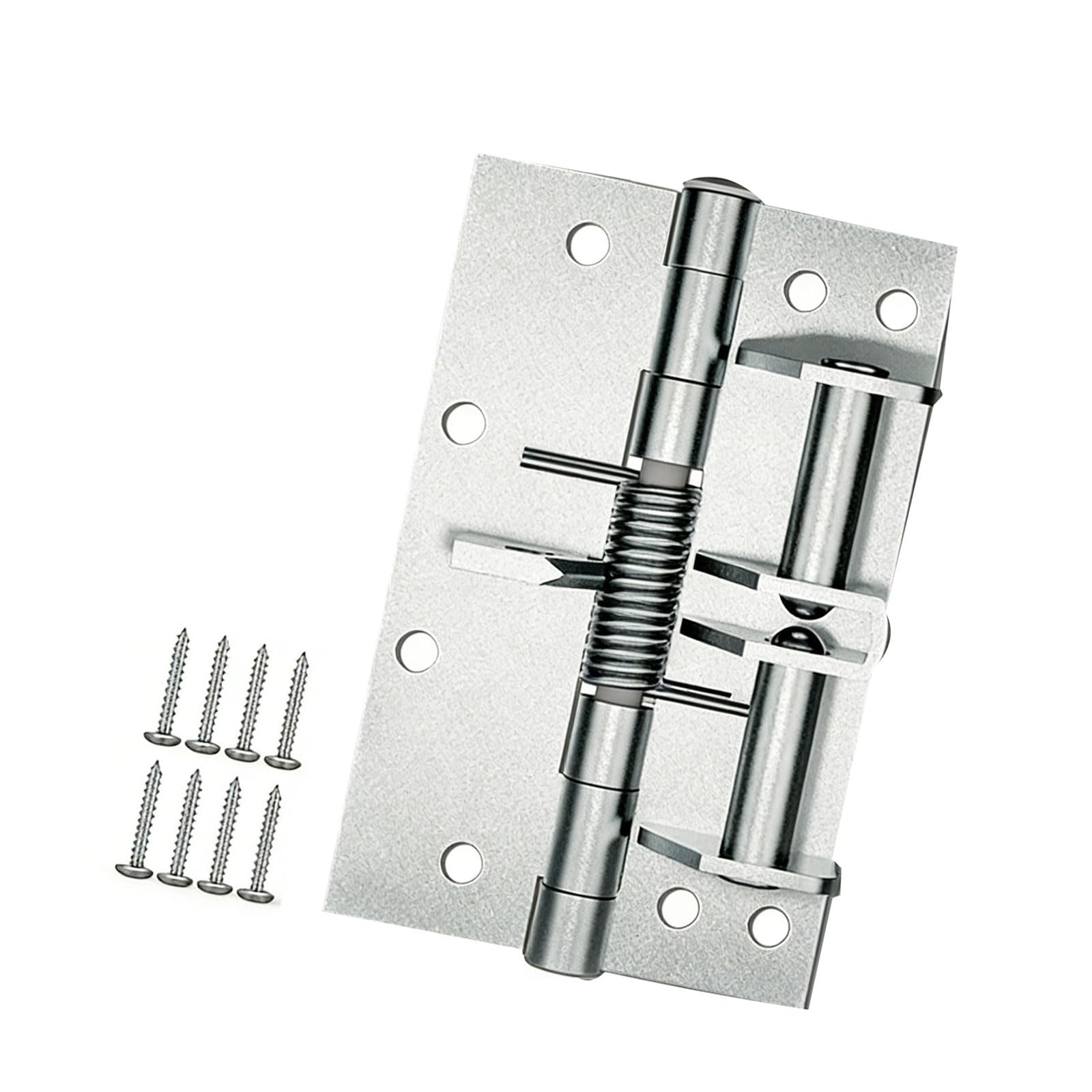 Msioytog Color Steel Silver Duty Stainless Steel Auto Closing Hinge With Adjustable Tension & Smooth Quiet Operate For Furniture Door Erosion Resistant Joint