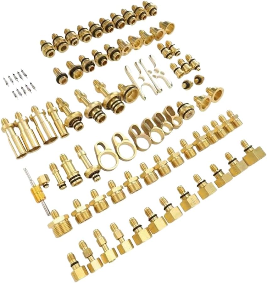 AC Leak Test Kit Connector Repair Tool Set 77Pcs Compatible with Car Auto Air Conditioning Systems