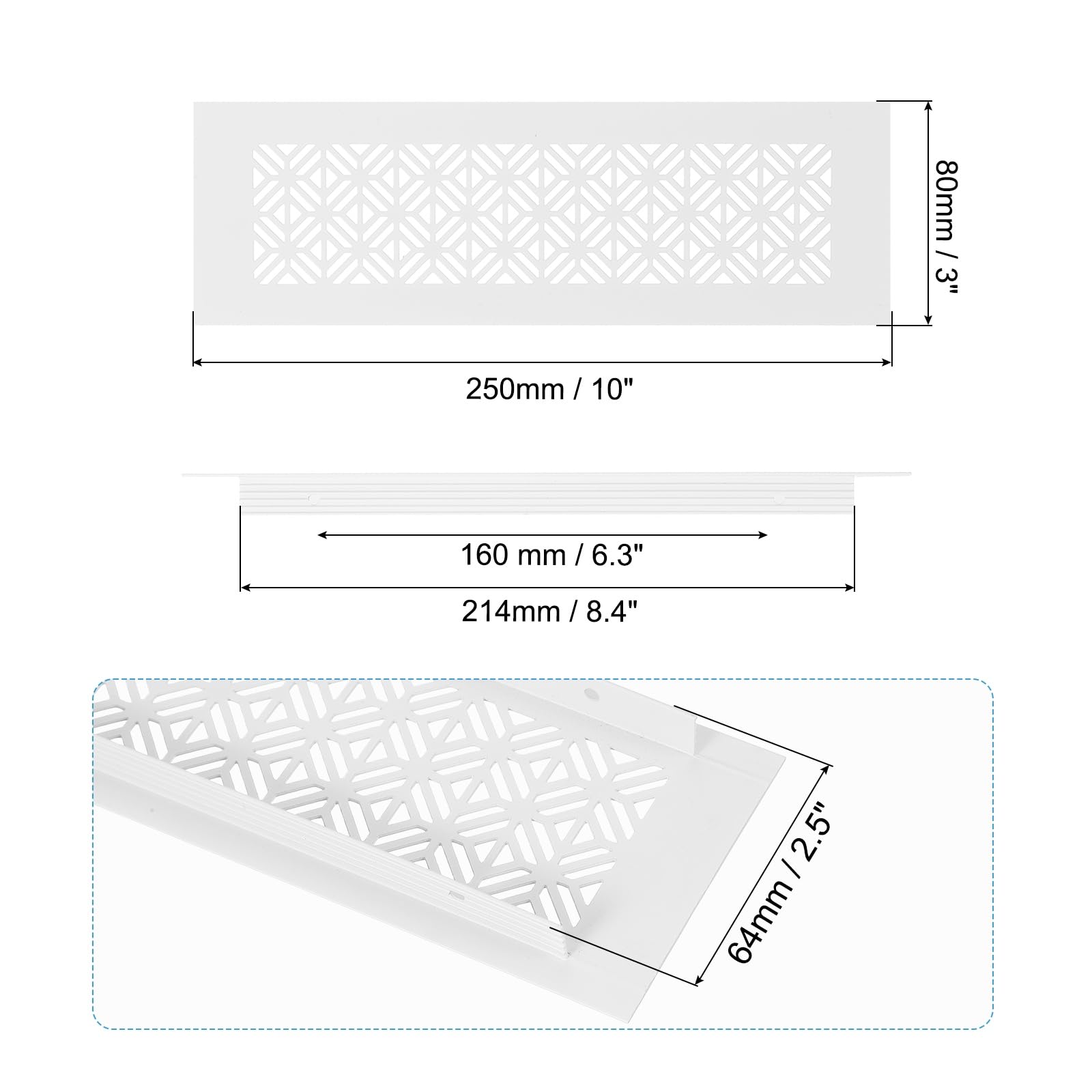 PATIKIL 10 x 3 Inch Door Air Vent Cover - Image 2