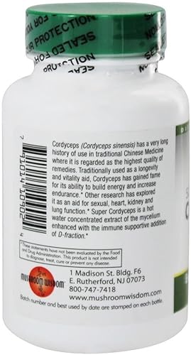 Miniatura 3 de MUSHROOM WISDOM (anteriormente Maitake Products) Mushroom Wisdom Super Cordyceps 120 TAB