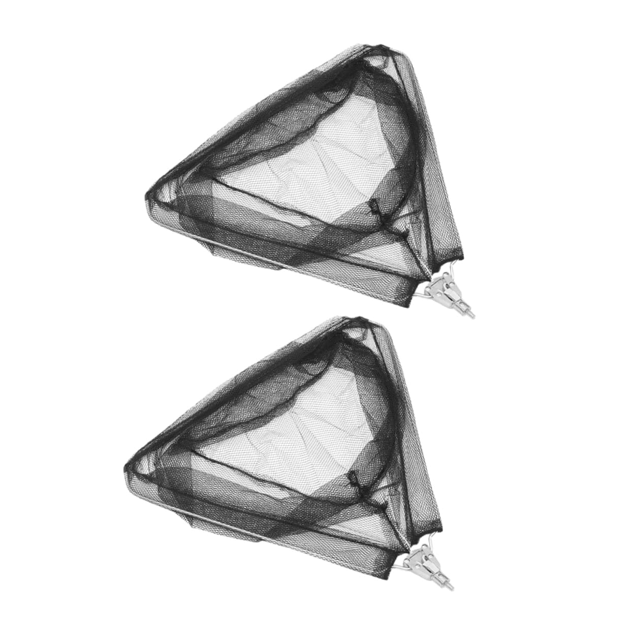 Red de Pesca Plegable Triangular Negra, 2 Piezas, Hierro y Nylon