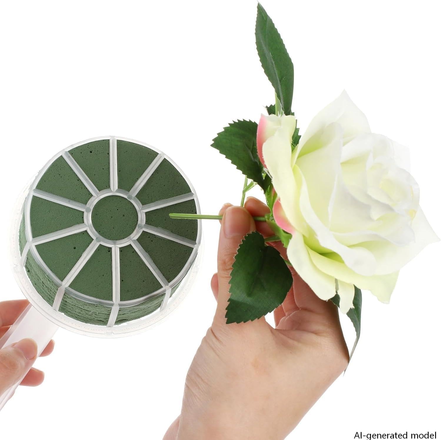 Foaaseea 2 Pack Plastic Flower Foam Handle Wedding Bouquet Holder, Bridal Bouquet Mud Handle for DIY Bridal Flowers, Wedding Decoration Supplies