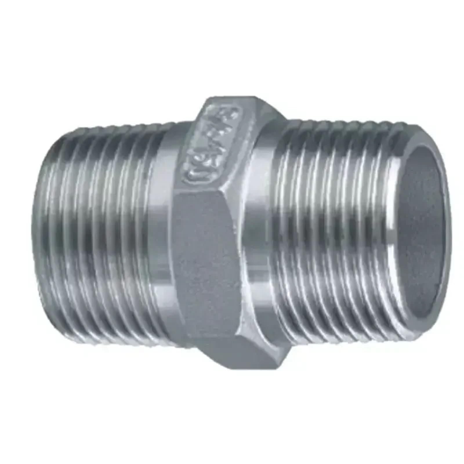 1pcs 304Stainless Steel Male Threaded Hex Nipple Pipe Fitting DN6 DN8 DN10 DN15 1/2" 3/4" 1" Application Suitable Brew Kit(DN32 111.3G) Barb Fittings