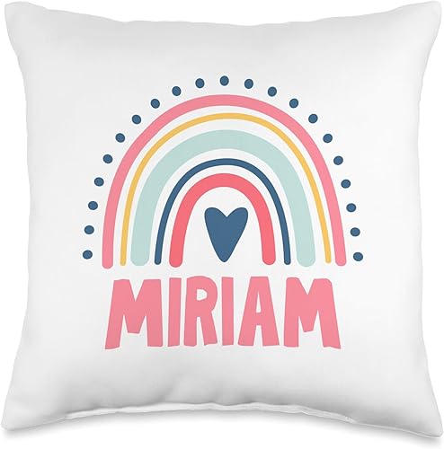 Miriam Name Custom Woman Myth Legend Pink Birthday Party Throw Pillow, 16x16, Multicolor