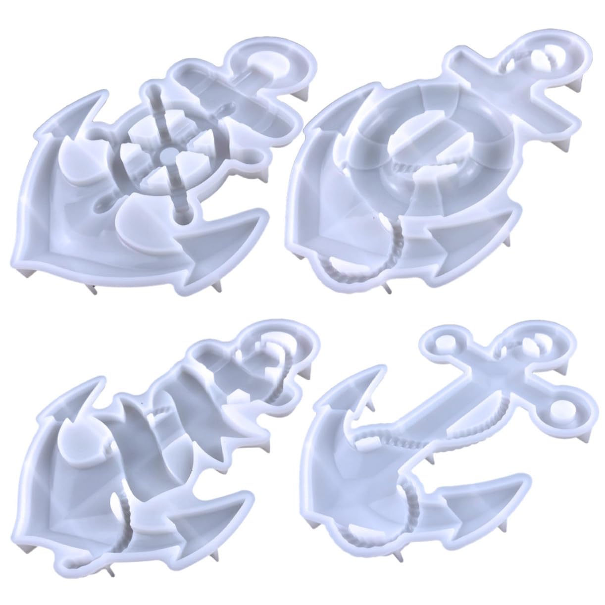 Angoily Stampo in Silicone a Forma Di Ancora 4 Pezzi Per Fai Da Te Decorazioni Murali, Materiale Flessibile Sicuro, Senza Odore, Per Creazioni Artigianali Personalizzate