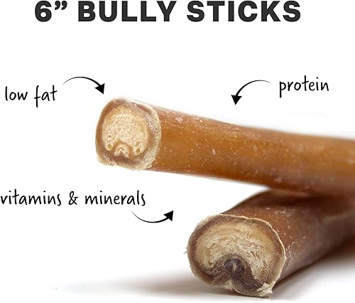 Miniatura 4 de DONWNTOWN PET SUPPLY Palillos masticables de 6 pulgadas  grueso estándar Golosinas para perro masticables selectas (18 unidades)