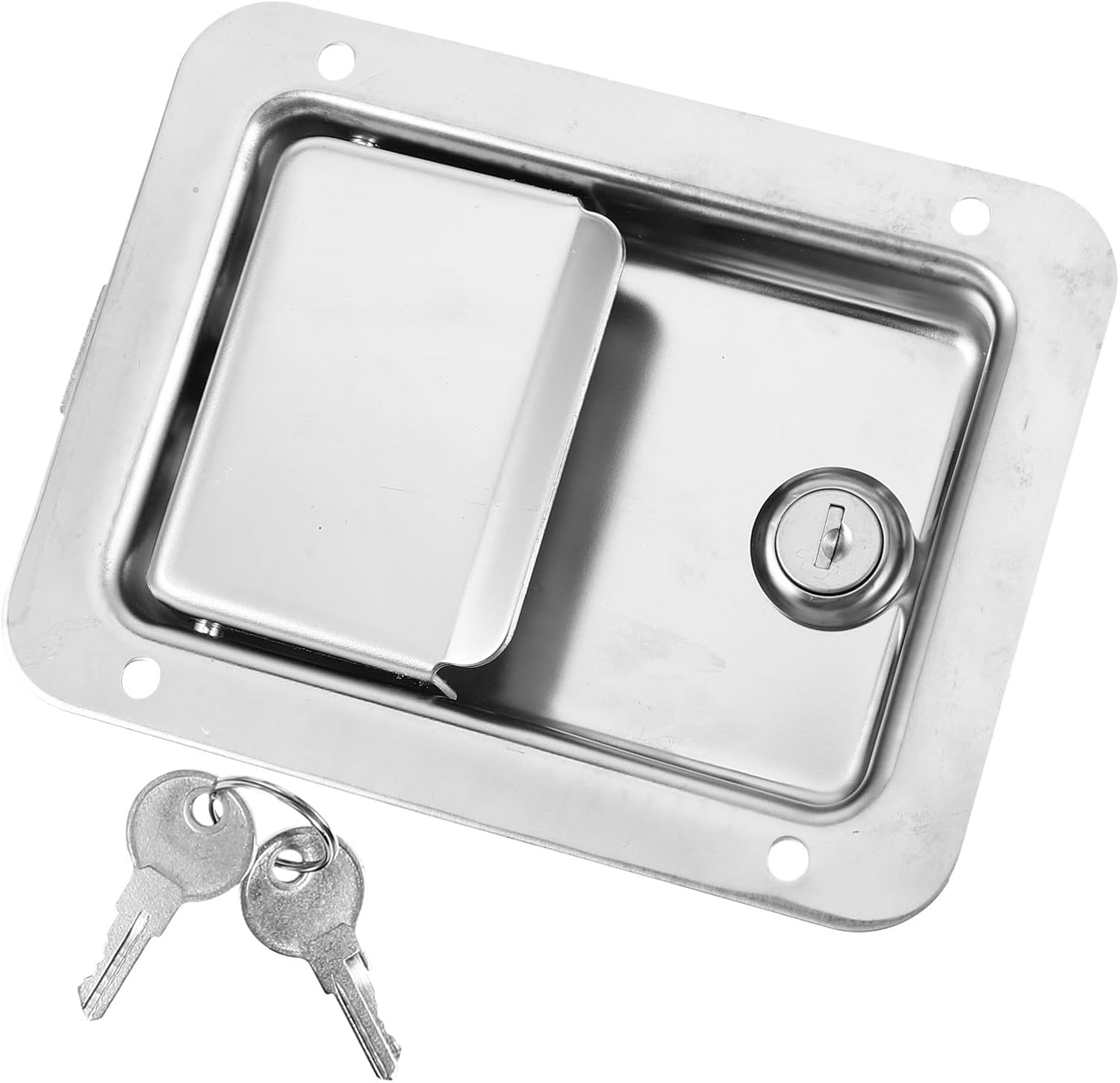 Stainless Steel Panel Lock Toolbox Lock for Trucks Rvs Heavy-Duty 140x108mm Suitable for Travel Trailers and Engineering Vehicles