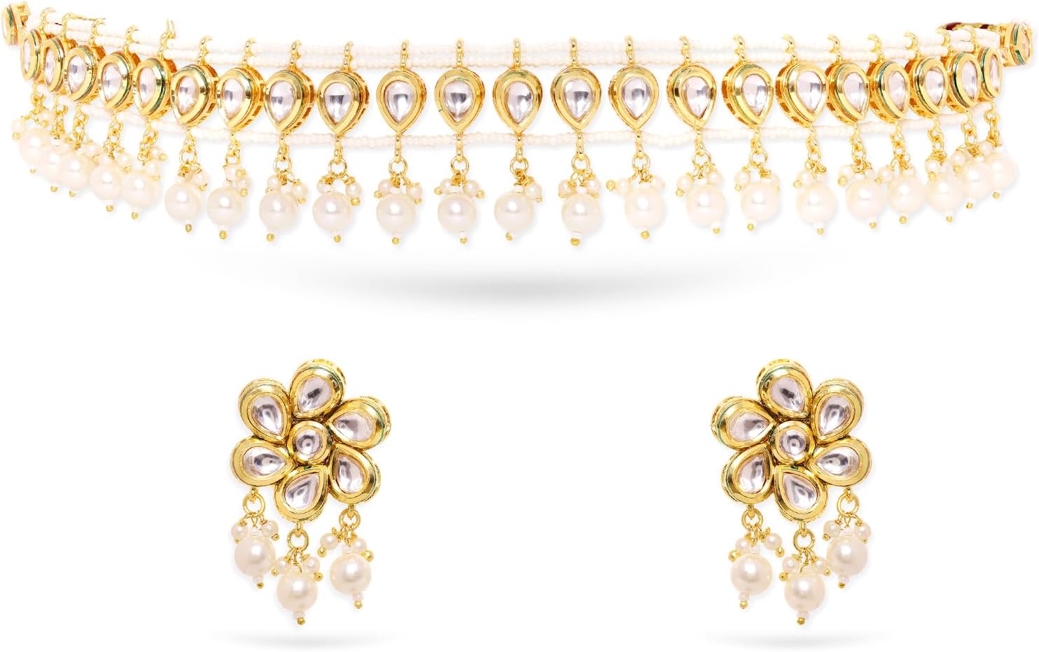 Rubans Necklace Set Kundan Traditional Statement Jewellery Gift for Women & Girls