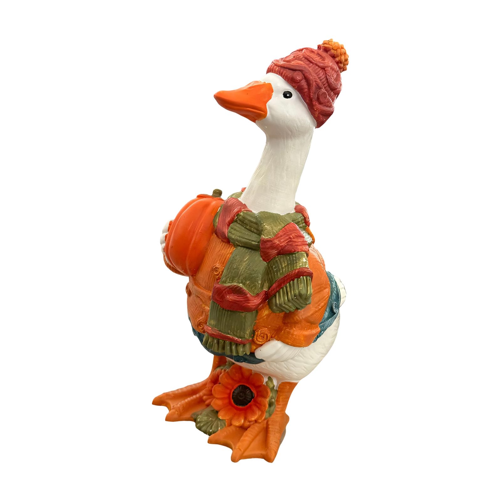 Plcpdm A Freestanding Ducks Decor Statue, Resin Fall Home Ccent For Tabletop Shelf Mantel Scenes, Hand Painted Figurine Utumn Ducks Statue Harvest Tabletop Ccent Seasonal Shelf Ornament Freestanding Resin