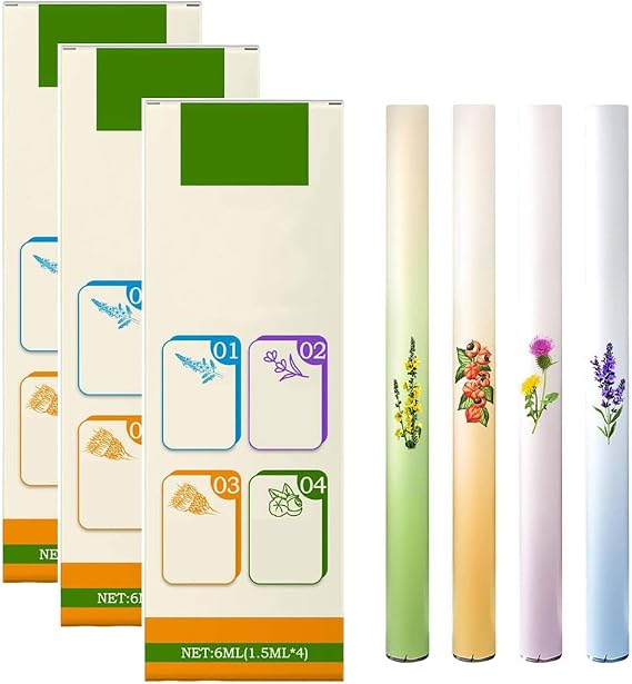 Herbal Diffuser Pen, Aromatherapy Inhaler Stick,Flavoured Air Inhaler,Dual-Action Herbal Purifier Pens, Portable Vaporless Fum Inhaler for Cleanse,Breathing Aid & Oral Freshening,Natural Plants (3SET)