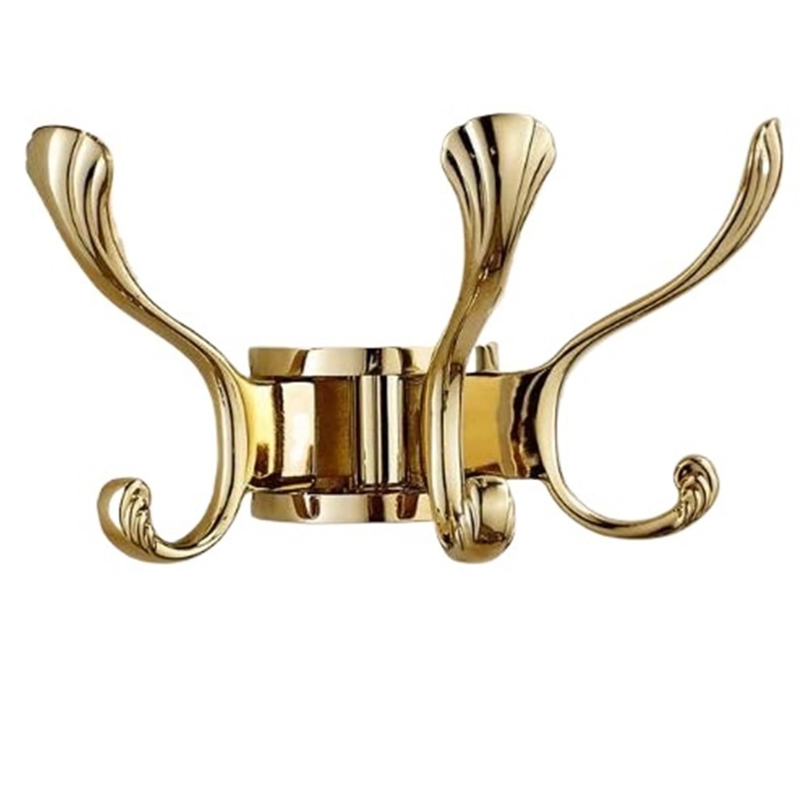 Mohuied Gold Brass Robe Hooks Bathroom Robe Hooks Wall Mounted Clothes Rack Hanger Brass And Zinc Alloy Three Hook For Accessory For Hanging Coat Robe Keys Clothes Bags(Gold)