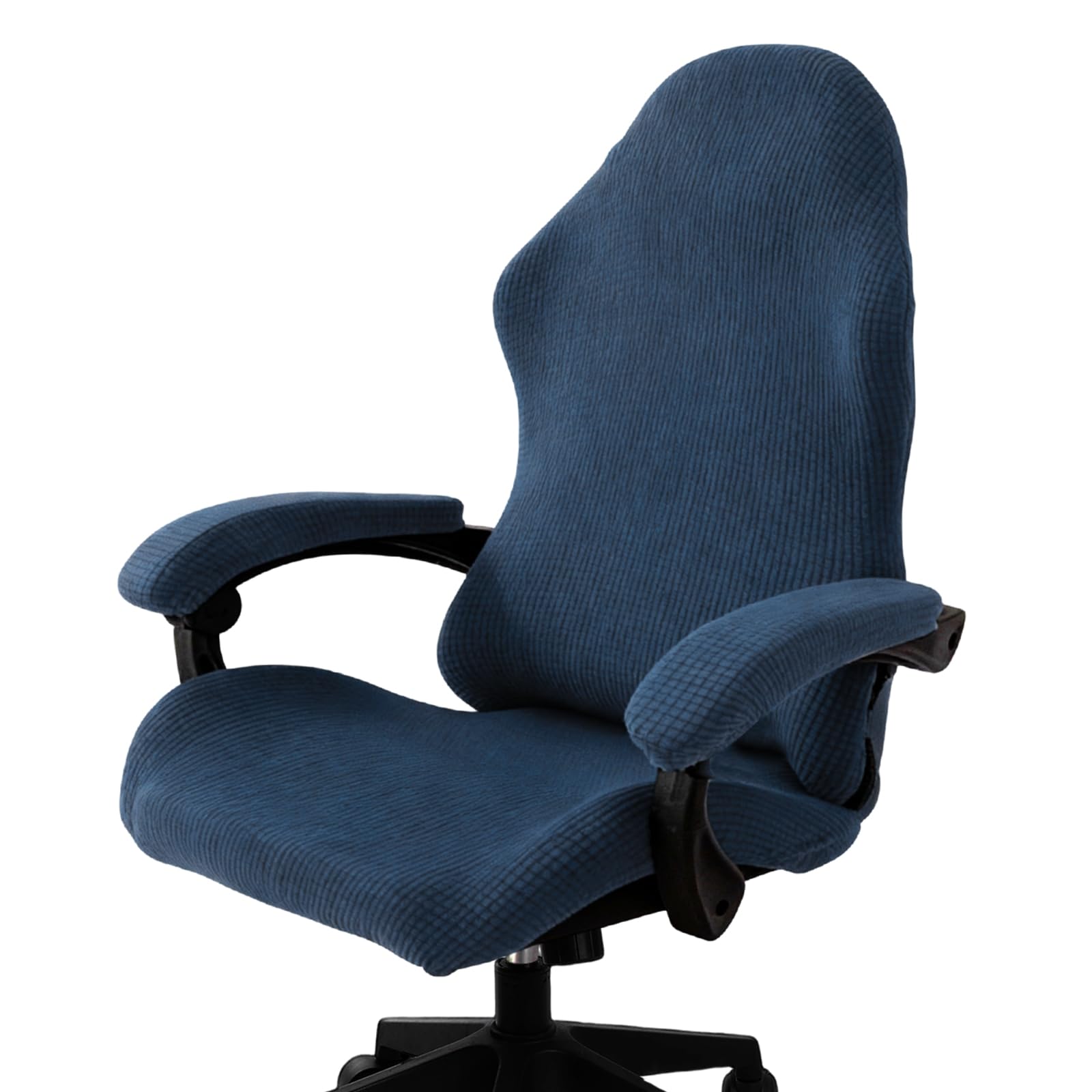 PATIKIL 1 Set Office Chair Cover, Desk Chair Cover Stretchable Universal Computer Seat Slipcover Large with Armrest Covers Zipper for Rolling Office Chairs Home Desk Seat, Cyan Blue