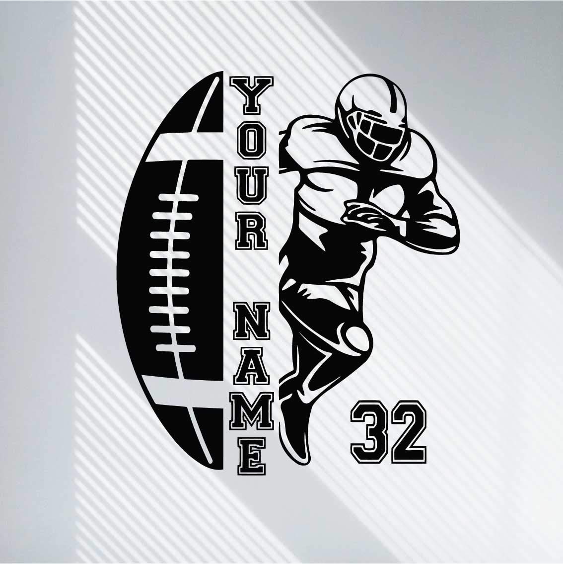けになりま Anewdecals Personalized Custom Football Wall Decal Choose Your