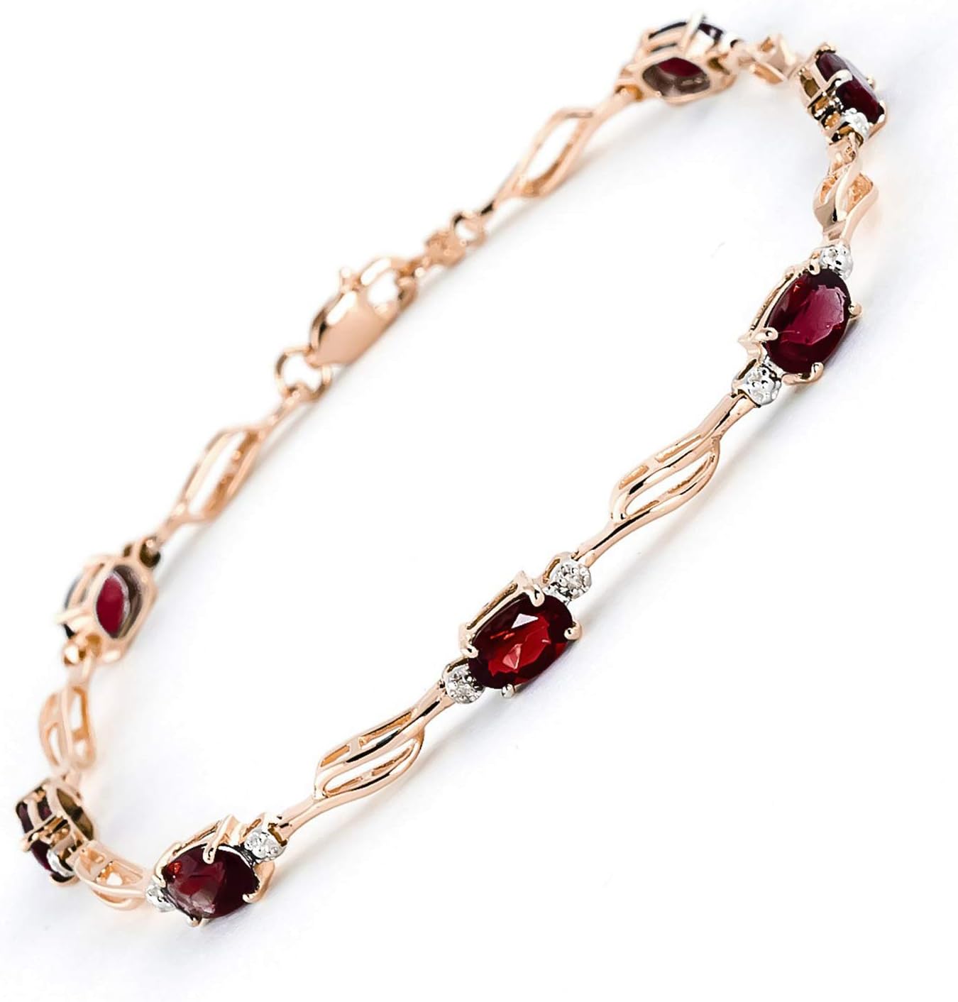 Galaxy Gold GG 14K Solid Gold, Natural Diamond Tennis Bracelet - April Birthstone, Stone of Eternal Love, 7-8.5 Inch, Fine Jewelry for Women