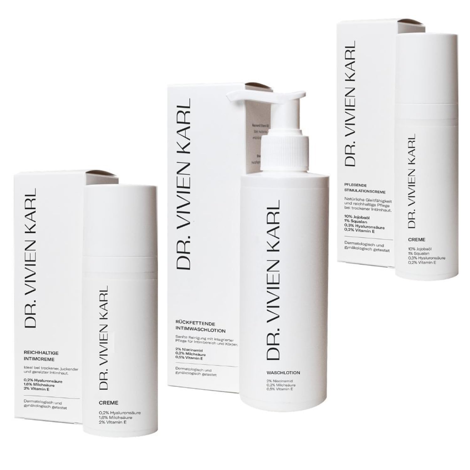 Intimpflege Set | Intimcreme + Intimwaschlotion + Gleitcreme | Intimpflege bei Intimtrockenheit & empfindlicher Haut | Feuchtcreme, Intimwaschlotion & Gleitmittel