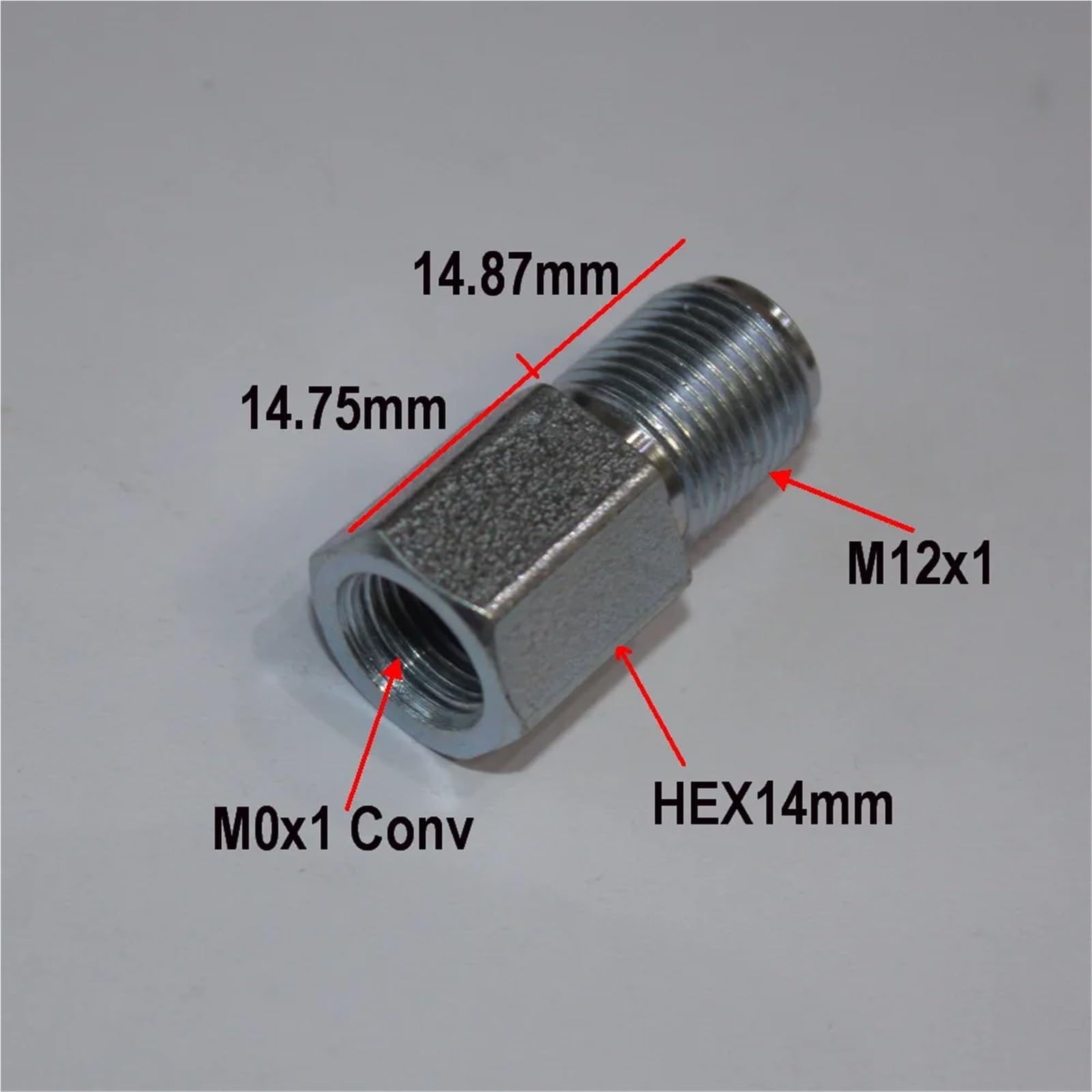 Auto-Bremsleitungen Adapter für Konvertierungsbördelbremse M12x1 männlich auf weiblich M10x1(In Mild Steel Zinc)
