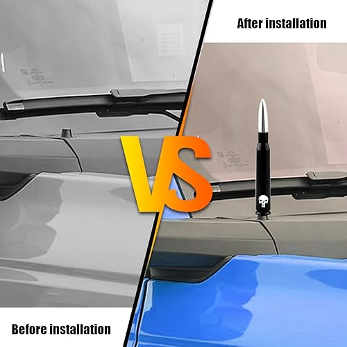 Miniatura 5 de 1 antena de bala de 5.4 pulgadas, antena de reequipamiento de automóvil para Ford F150, Jeep Wrangler Chevrolet, accesorios resistentes a prueba de