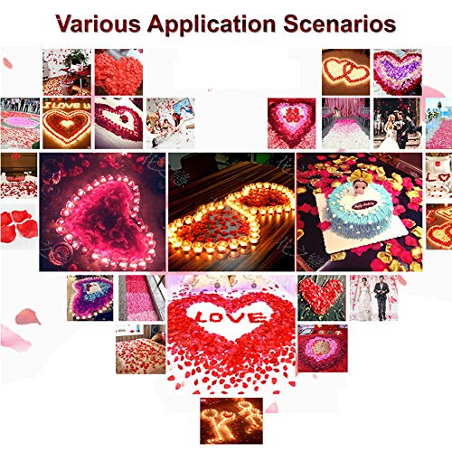 Image of 3000PCS Fake Rose Petals for Romantic Night Romantic Festive Atmosphere Creation for Marriage Proposa Wedding Valentine's Day Decoration Party Activities(Red)