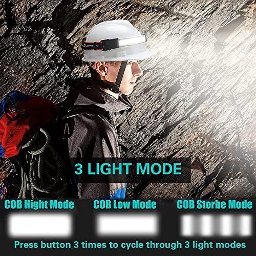 Rechargeable Headlamp, 230°Wide-Angle 1000 Lumens Headlamp Flashlight With Red Taillight 3 Light Modes Lightweight Led Head Lamp Adjustable Waterproof Head Light For Running Cycling 2 Packs - View #12