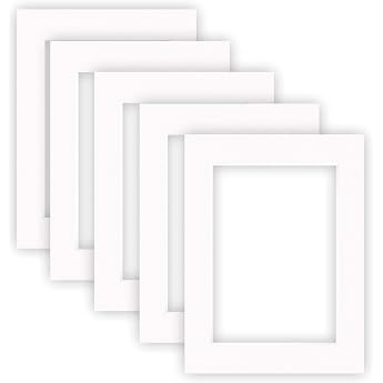 nielsen Conservation Passepartout Cardboard 1.5 mm Set of 5 External Format 30 x 40 cm for Picture Size 20.5 x 29.5 cm DIN A4 Pure White Light White Smooth Surface