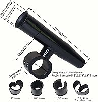 Vista 2 de Soporte de varilla de aluminio con abrazadera única en ajuste 1.5 ", 1.875 ", 2 "pulgadas horizontal o vertical Torre de barco de pesca/poste