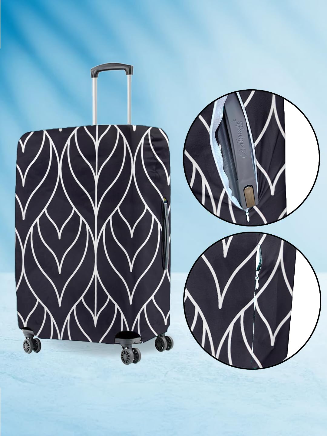 Cortina Funda protectora ecológica para equipaje con estampado abstracto | Grande | Se adapta a equipaje de 26 a 30 pulgadas | Poliéster y elastano | 72 cm (28 pulgadas) | Protectores de maleta de