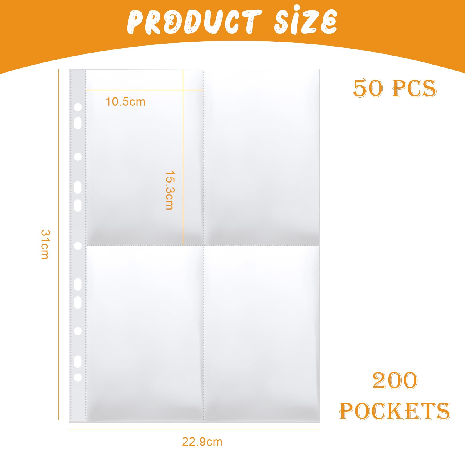 Bustine Trasparenti Per Foto A4 - Confezione Da 50 Con 4 Scomparti Per Album Fotografici - Foto 2