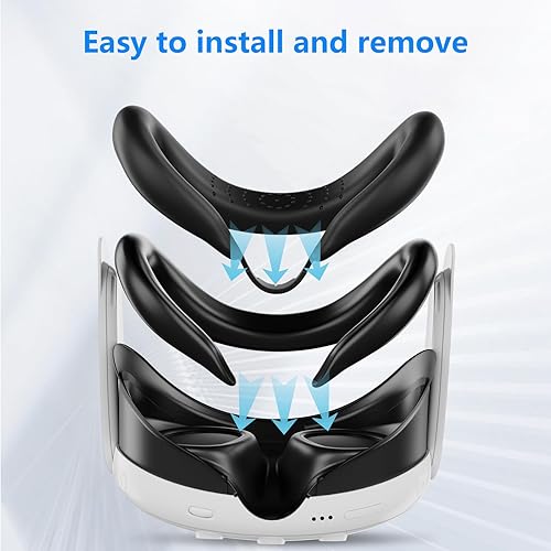Miniatura 4 de JDDWIN Silicone VR Headset Face Pad Cover Compatible with Meta Oculus Quest 3, Soft & Smooth Facial Interface Cushion Skin Accessories Anti-Sweat