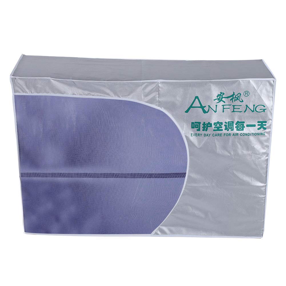 Zerodis Silver Window Air Conditioner Cover, Outdoor Anti-Dust Anti-Snow Waterproof Sunproof Air Conditioner Protects With Air Vent And Tie Rope(#1 1.5 P 80 X 26 X 57Cm)