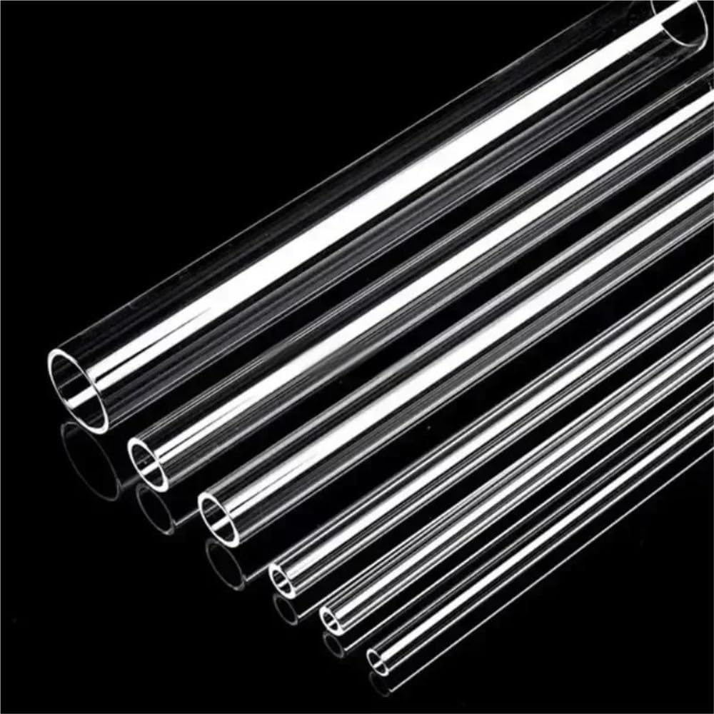 Acrylic Pipe Rigid Transparent Borosilicate Glass Tube ID 6mm High Temperature Resistance Quartz Capillary(10X6X300mm)