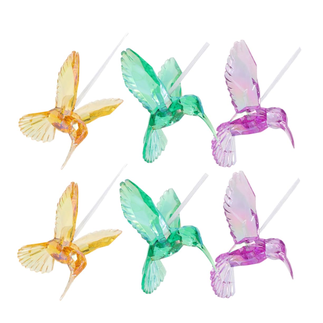 Oiseaux en acrylique transparent décoratifs capturant la lumière pour un plafond aérien
