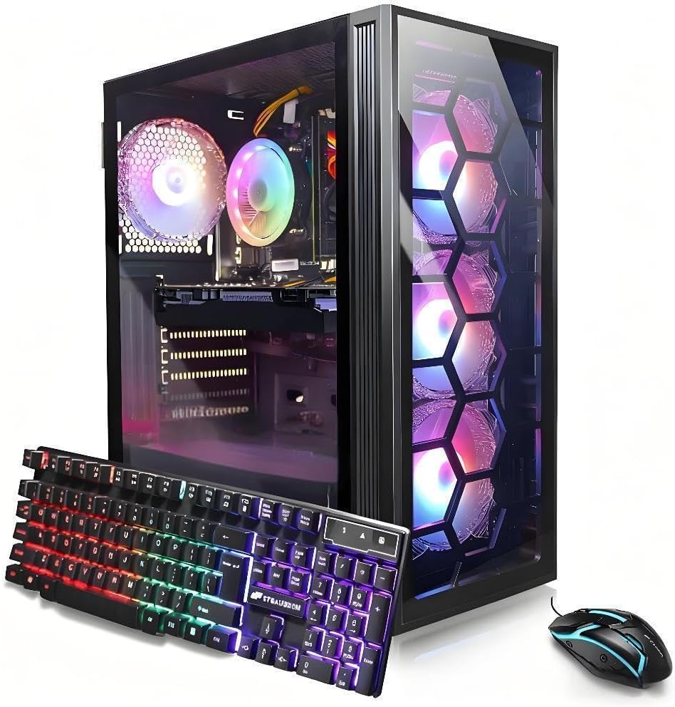 STGAubron Gaming PC Desktop Computer, Intel Core i7 up to 3.9GHz, GeForce GTX 1660 Super 6G, 32GB RAM, 1TB SSD, 600M WiFi, BT 5.0, RGB Fan x4, Windows 11 Home STGAubron Gaming PC Desktop Computer, Intel Core i7 up to 3.9GHz, GeForce GTX 1660 Super 6G, 32GB RAM, 1TB SSD, 600M WiFi, BT 5.0, RGB Fan x4, Windows 11 Home