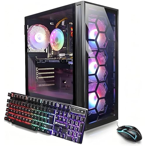 STGAubron Gaming PC Desktop Computer, Intel Core i7 up to 3.9GHz, GeForce GTX 1660 Super 6G, 32GB RAM, 1TB SSD, 600M WiFi, BT 5.0, RGB Fan x4, Windows 11 Home
