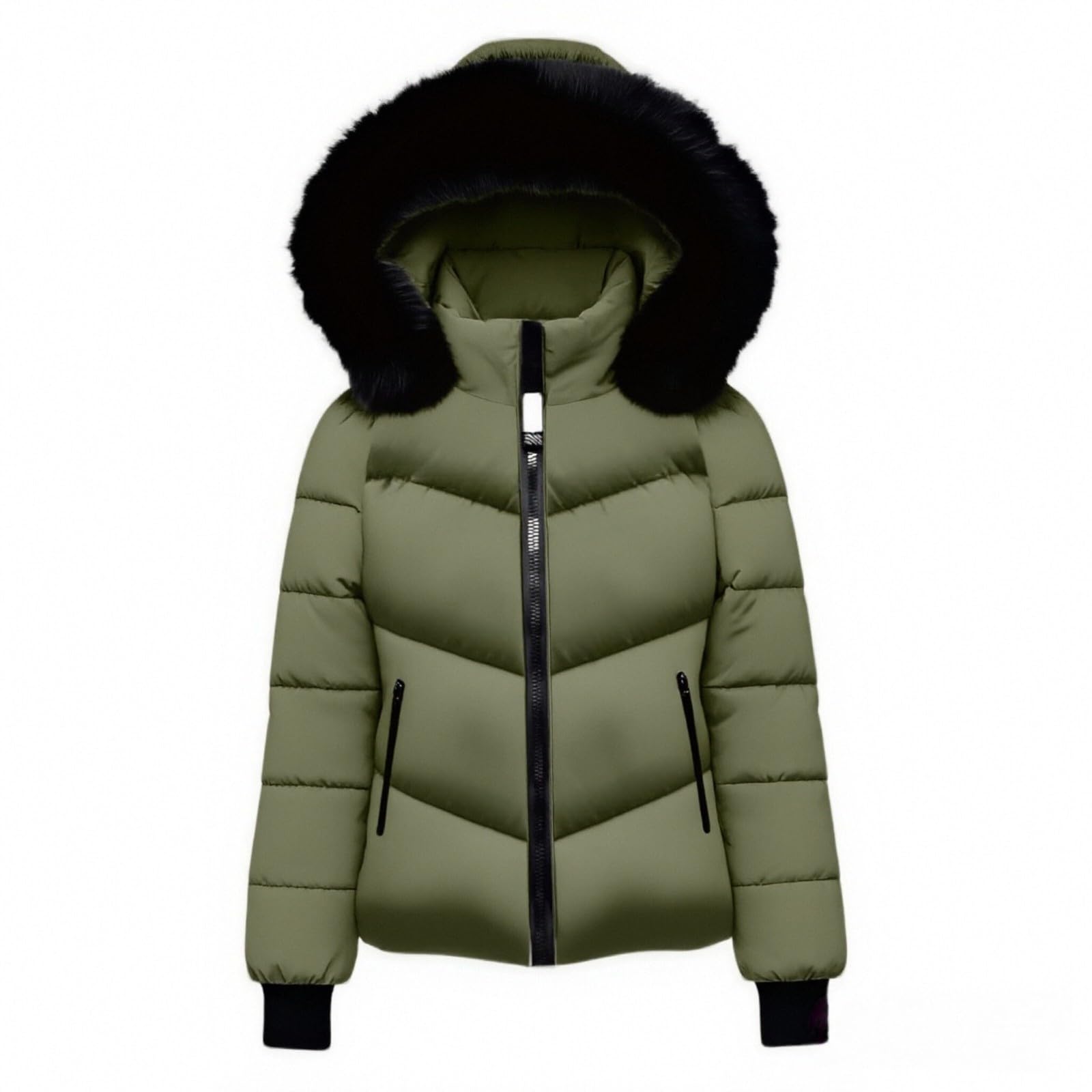 Winter Jackets for Women UK Quilted Down Mid-lenght Puffer Coats Ladies Lightweight Waterproof Jacket with Hood Plus Size Slim Trench Coat Warm Outwear