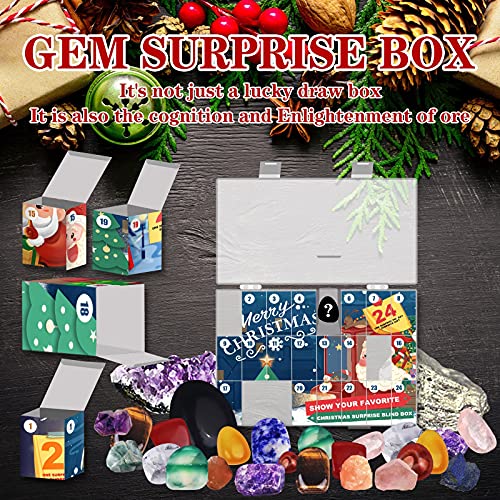 Calendrier De L'Avent Compte à Rebours De 24 Jours, BoîTe-Cadeau De Stockage De Roches De Bricolage Fournit Aux Enfants Des Jouets éDucatifs Cadeau Approprié Cadeaux De NoëL éDucatifs Pour Les Enfants Cover