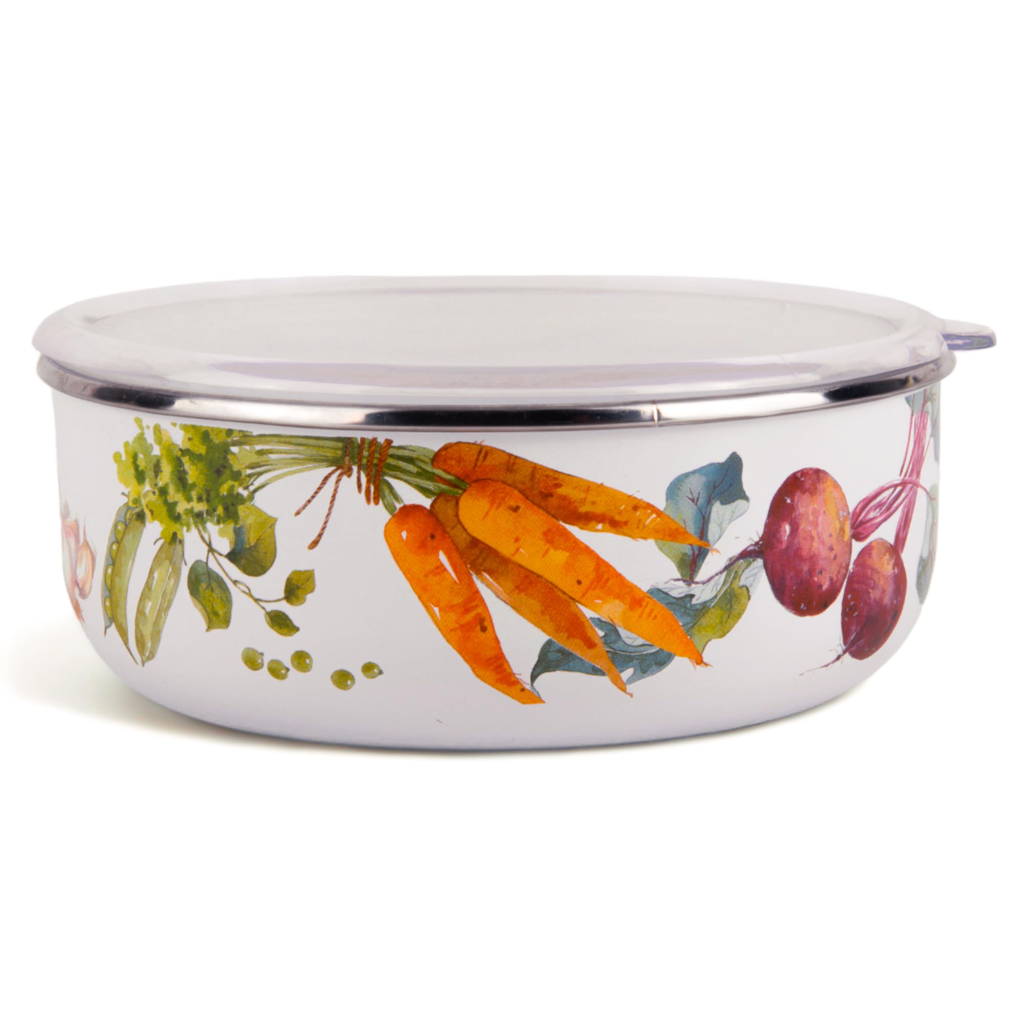 Set Di 2 Ciotole Impilabili In Alluminio Smaltato Con Coperchio, Per Insalata E Portata, 1L E 1,4L, Adatte A Induzione E Forno, Colorate