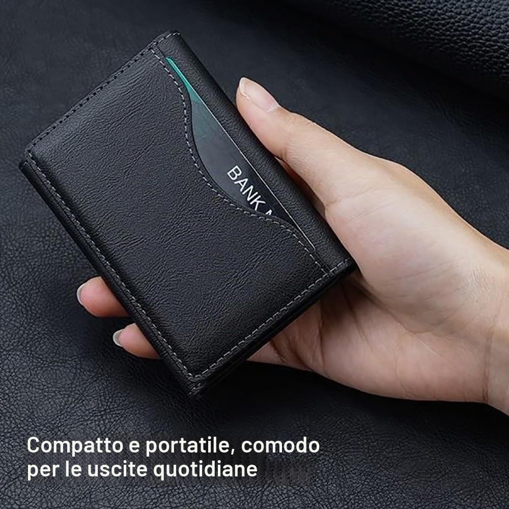 Portafoglio Magnetico per Telefono in Pelle Elegante Porta Carte di Credito per Smartphone Accessorio Moderno per Uomini e Donne Perfetto per Ogni Occasione(Nero)