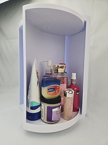 Miniatura 8 de Skywin Armario de almacenamiento de baño pequeño, gabinete de almacenamiento blanco, estante esquinero pequeño para el cuidado de la piel,