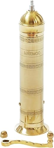 Miniatura 2 de Molinillo de pimienta griego original, molinillo de sal y pimienta de estilo europeo, latón, 9 pulgadas