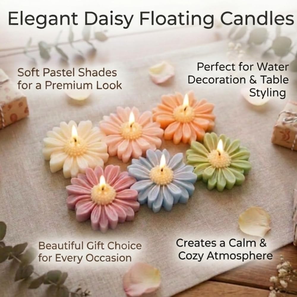 Scented Daisy Candles - Set of 6 -5