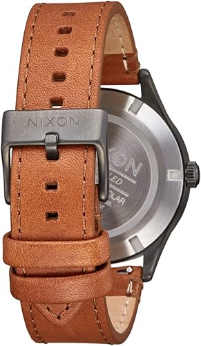 Miniatura 3 de NIXON Sentry Solar A1347-328.1 ft - Reloj analógico de acero inoxidable resistente al agua (esfera de reloj de 1.57 pulgadas, correa de cuero