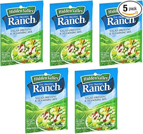 Hidden Valley - Original Ranch - Salad Dressing & Seasoning Mix - Makes 16  FL OZ (473 mL) - Net Wt. 1 OZ (28 g) Per Packet - Pack of 5 Packets by ...