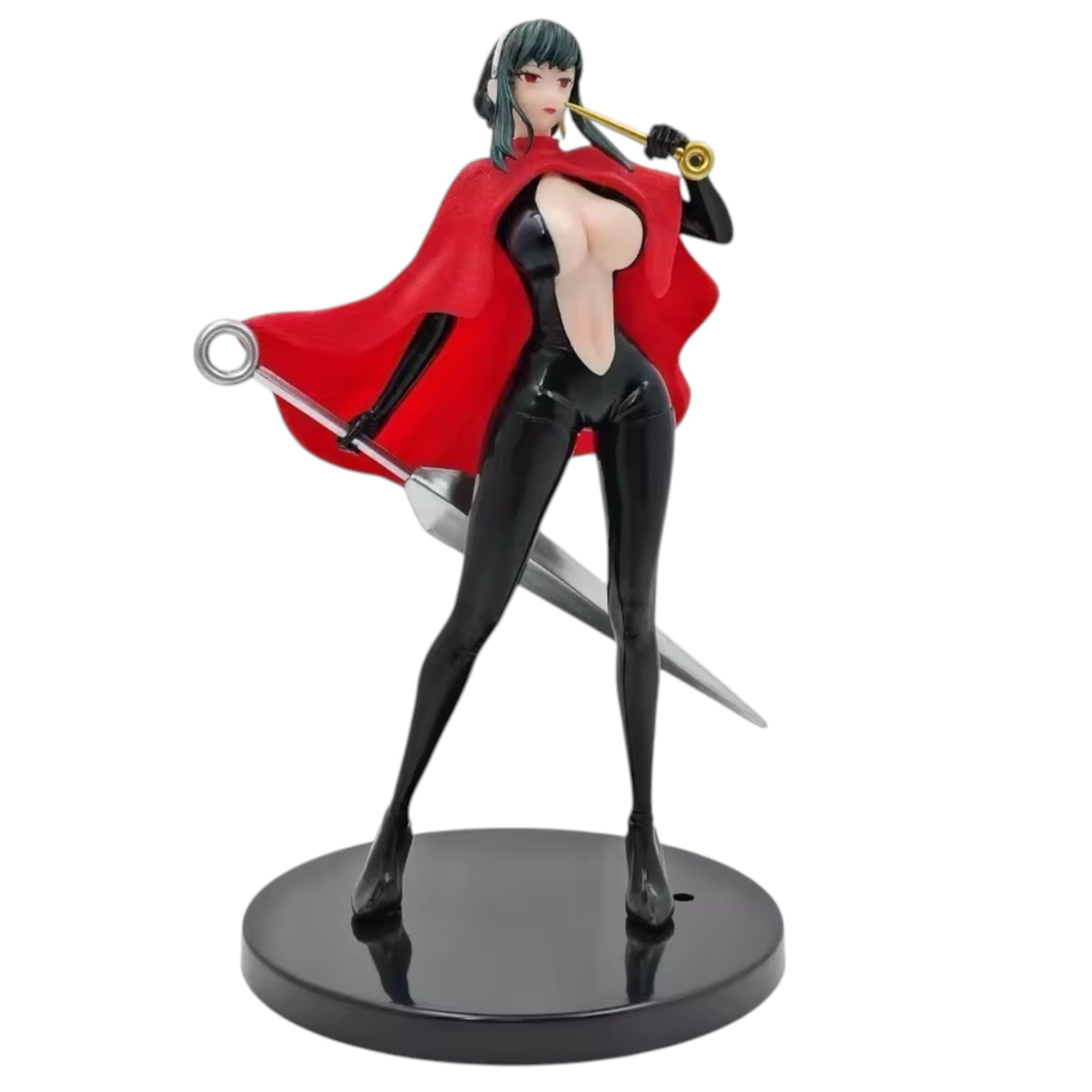 Yor Forger Thorn Princess Standing Assassin Pose Mature Anime Action Figure | 24cm SpyFamily Yor Figurine with Mask Dual Face, Cape & Assassin Needle for Table, Desk Decor | Gift for Fans-image-32