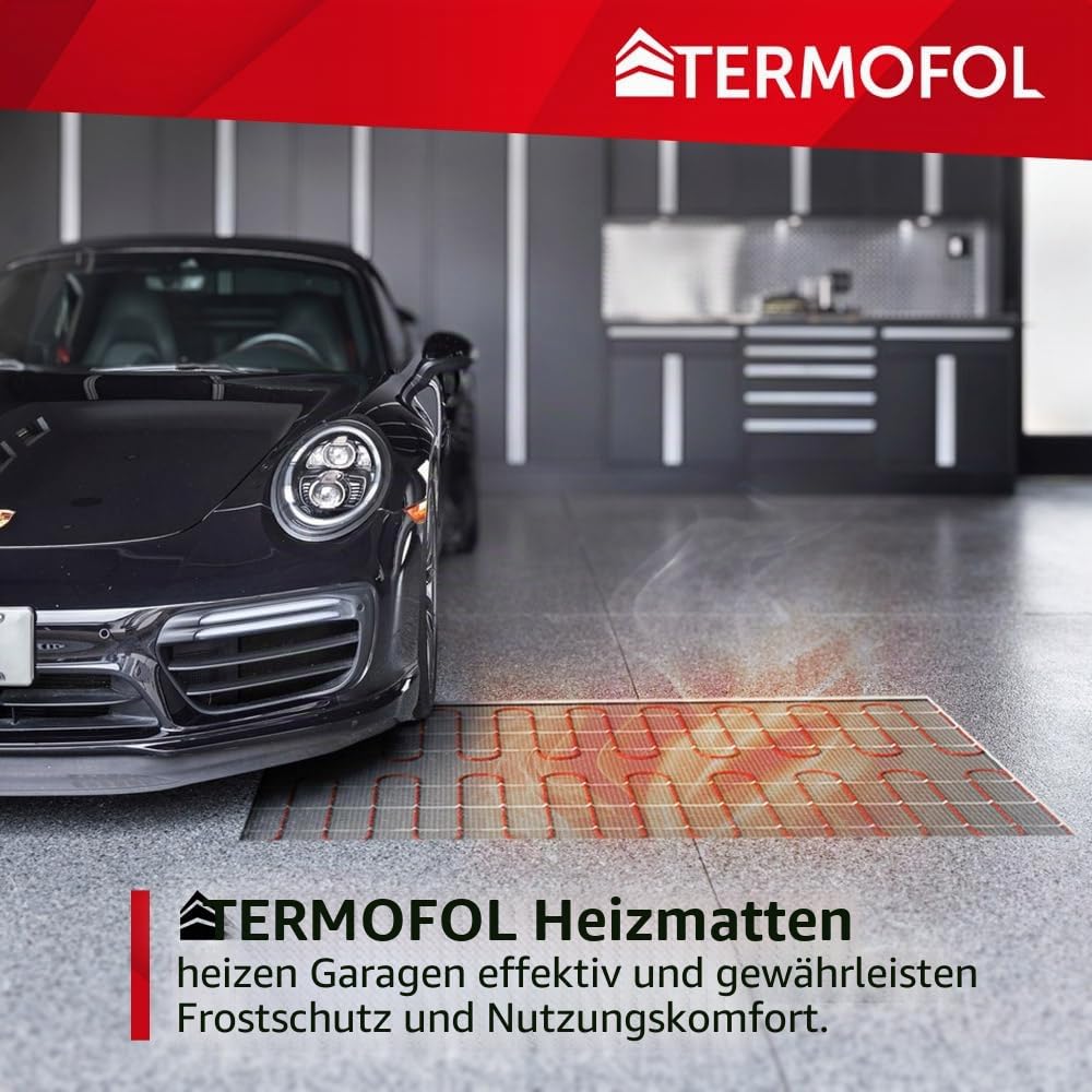 Termofol Set Heizmatte mit Thermostat WiFi - Elektrische Fußbodenheizung fur Badezimmer, Wohnzimmer und Küche - Heizfolie mit Heizkraft 150W/m2 - Oberfläche 0,5 m² - Mit digitalem Heizungsthermostat