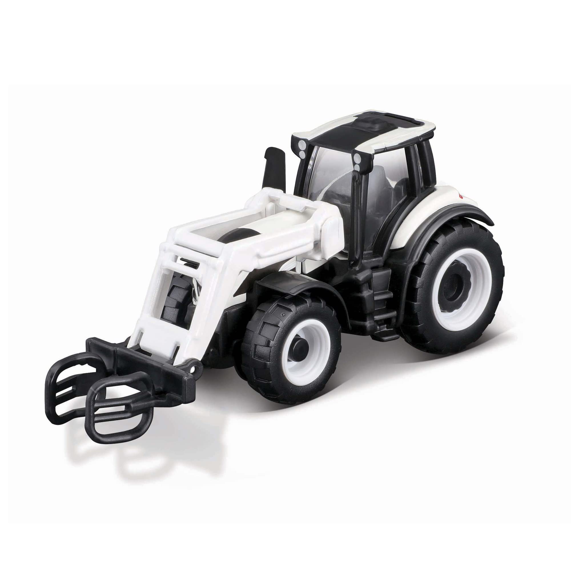 Maisto Mini Working Machines VALTRA M2/Q TRACTOR WITH FRONT LOADER – 3” Scale – Incredibly Detailed Die-Cast Replica Collectible Model, White