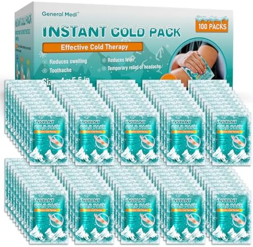 General Medi Instant Ice Cold Pack (4”x 5.5”) – 100 Packs Disposa...
