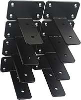 Vista 69 de Paquete de 16 - Soporte de estante en L oculto negro de 6 pulgadas (1/5 pulgada de grosor) Soportes de estante flotante de hierro Soportes de metal