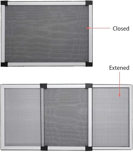 Miniatura 3 de FLYZZZ Mosquitero ajustable, deslizable, expansible y removible para ventanas de tamaño grande para el hogar (19.68 pulgadas de alto x 28 - 52