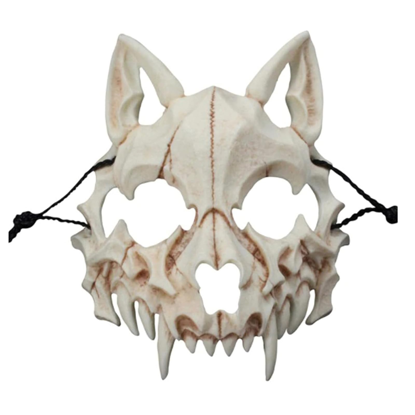 EULAPGOE Animal Skeleton Halloween Mask, Resin Dog Skull Bones Teeth Horror Horror Devil Wolf Man Mask Half Mask Carnival Costume Mask